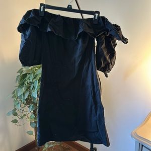 H&M linen off the shoulder dress